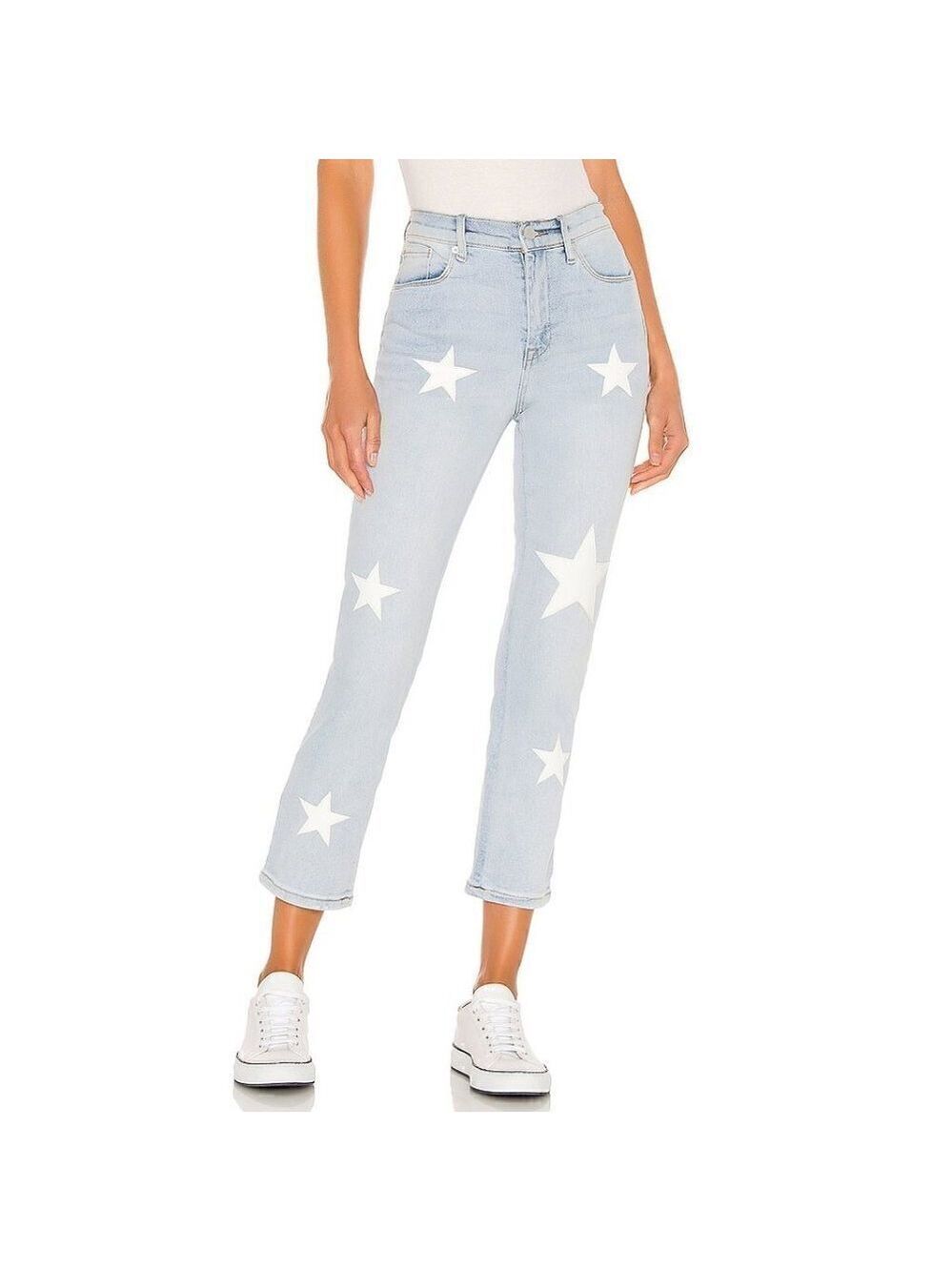 BLANK NYC Madison Crop High Rise Straight in In Too Deep Star Jeans Size 24
